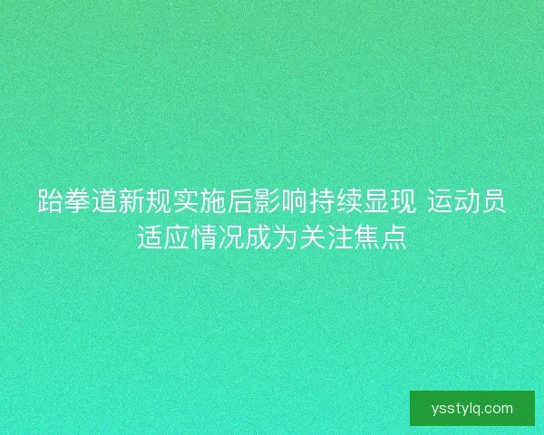 跆拳道新规实施后影响持续显现 运动员适应情况成为关注焦点